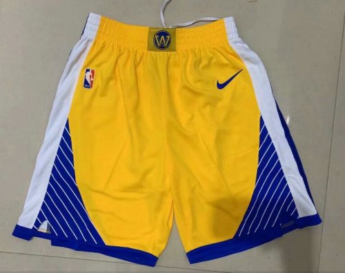 NBA Warriors 19-20 season shorts jaune imprimé